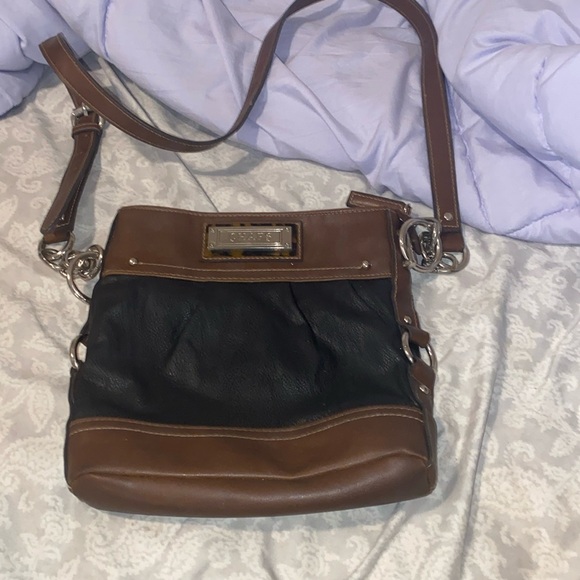 Classic Chaps crossbody purse. Black and brown. - Picture 1 of 7